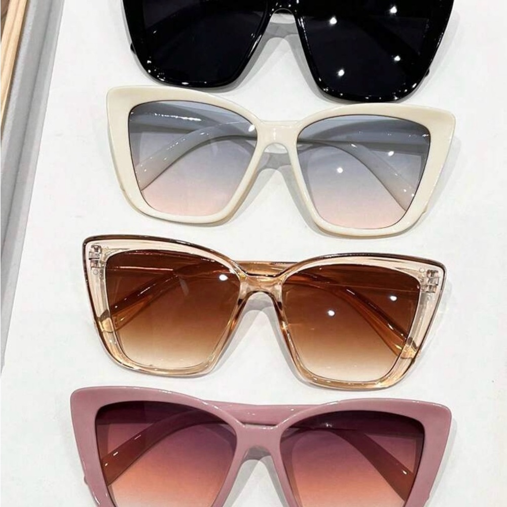 Stylish Women's Sunglasses Set - Black, White, Brown, Pink - Picture 1 of 4